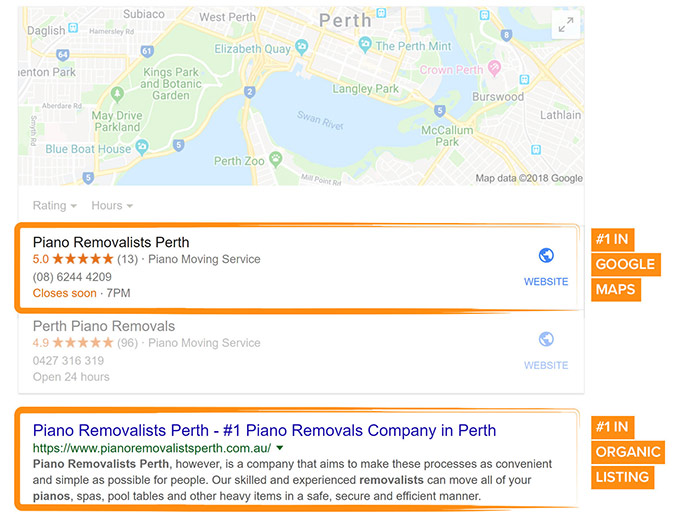 Local SEO search results