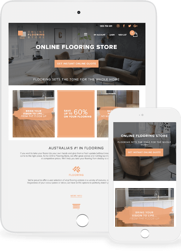 Online Flooring Store on mobile and tablet