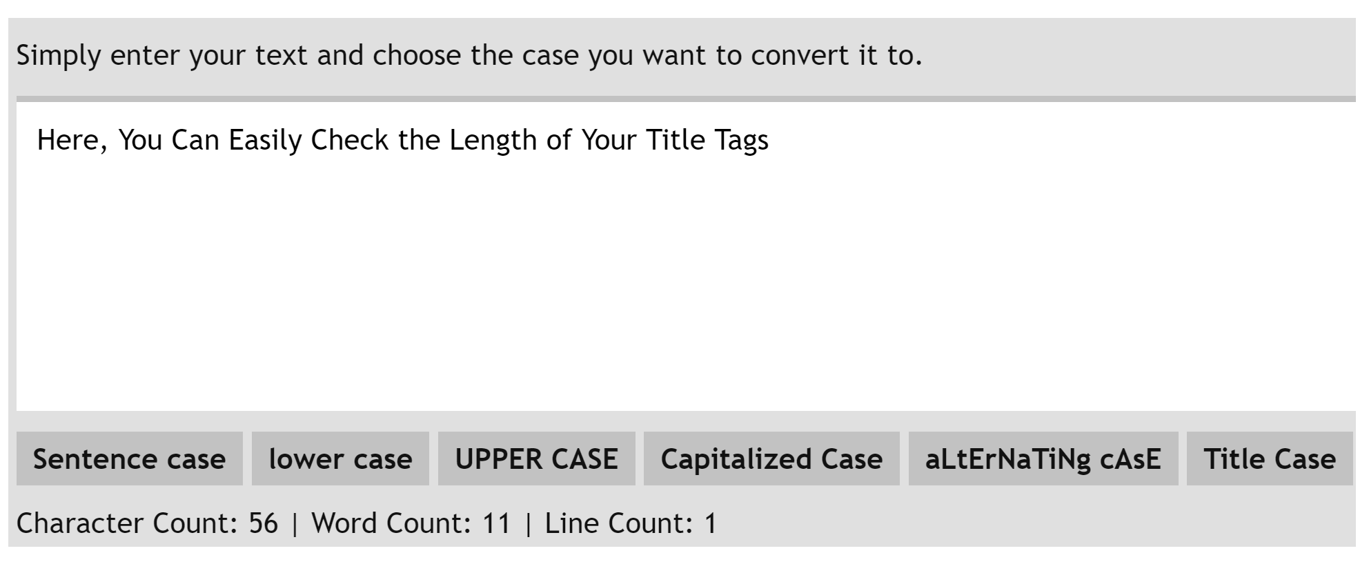 Check the length of your page title using this convert case tool