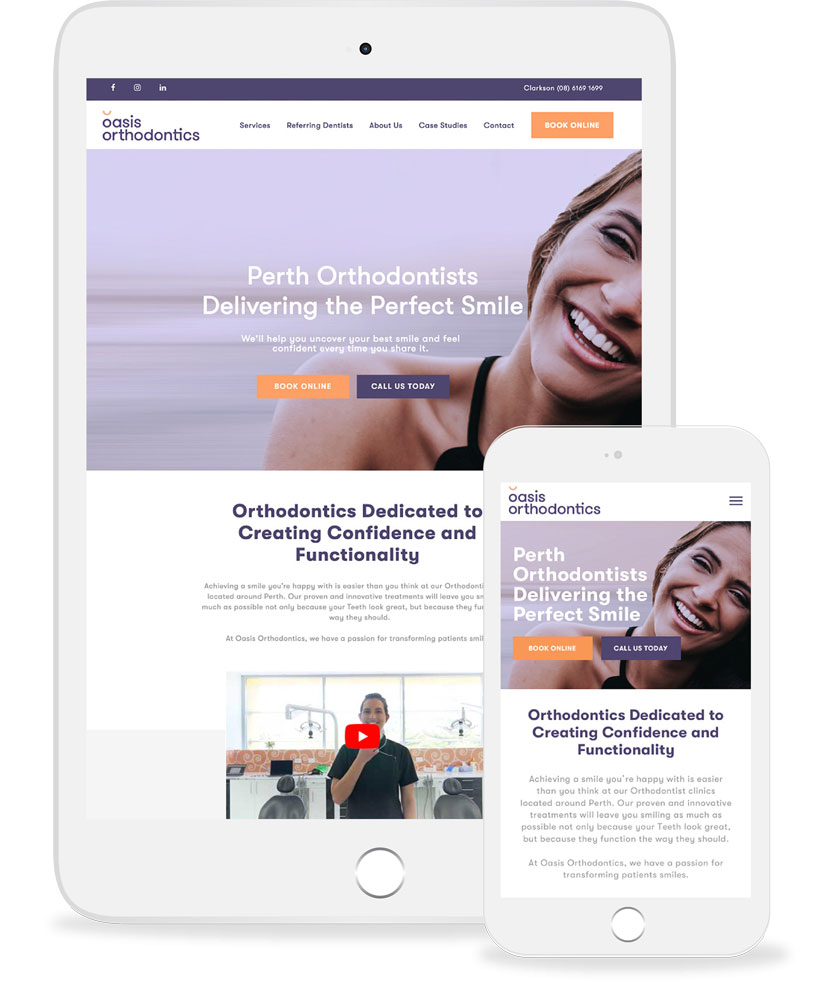 Oasis Orthodontics on mobile and tablet