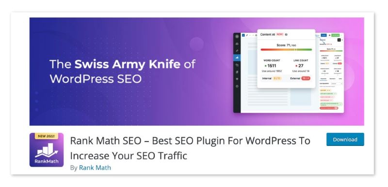 Rank Math is the Swiss Army knife of SEO tools for WordPress.